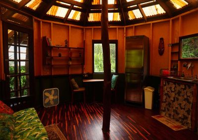 Hale Mandala interior view of living room - Earthsong Hawaii